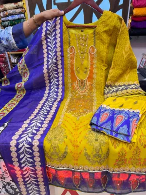 Soft Sateen Embroidery Dress – Stitched